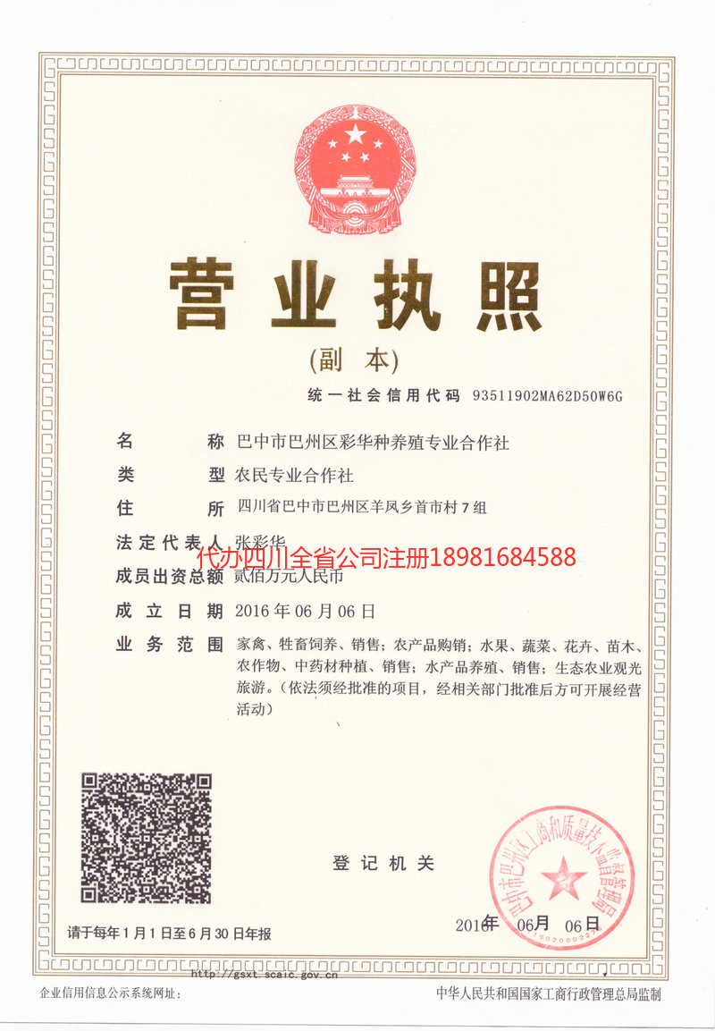 灵武灵武彩华种养殖专业合作社